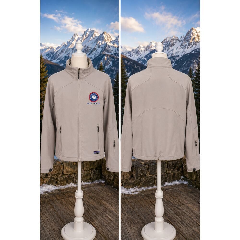 Patagonia Adze Softshell Jacket Women's Large Grey American Yacht Club Full Zip